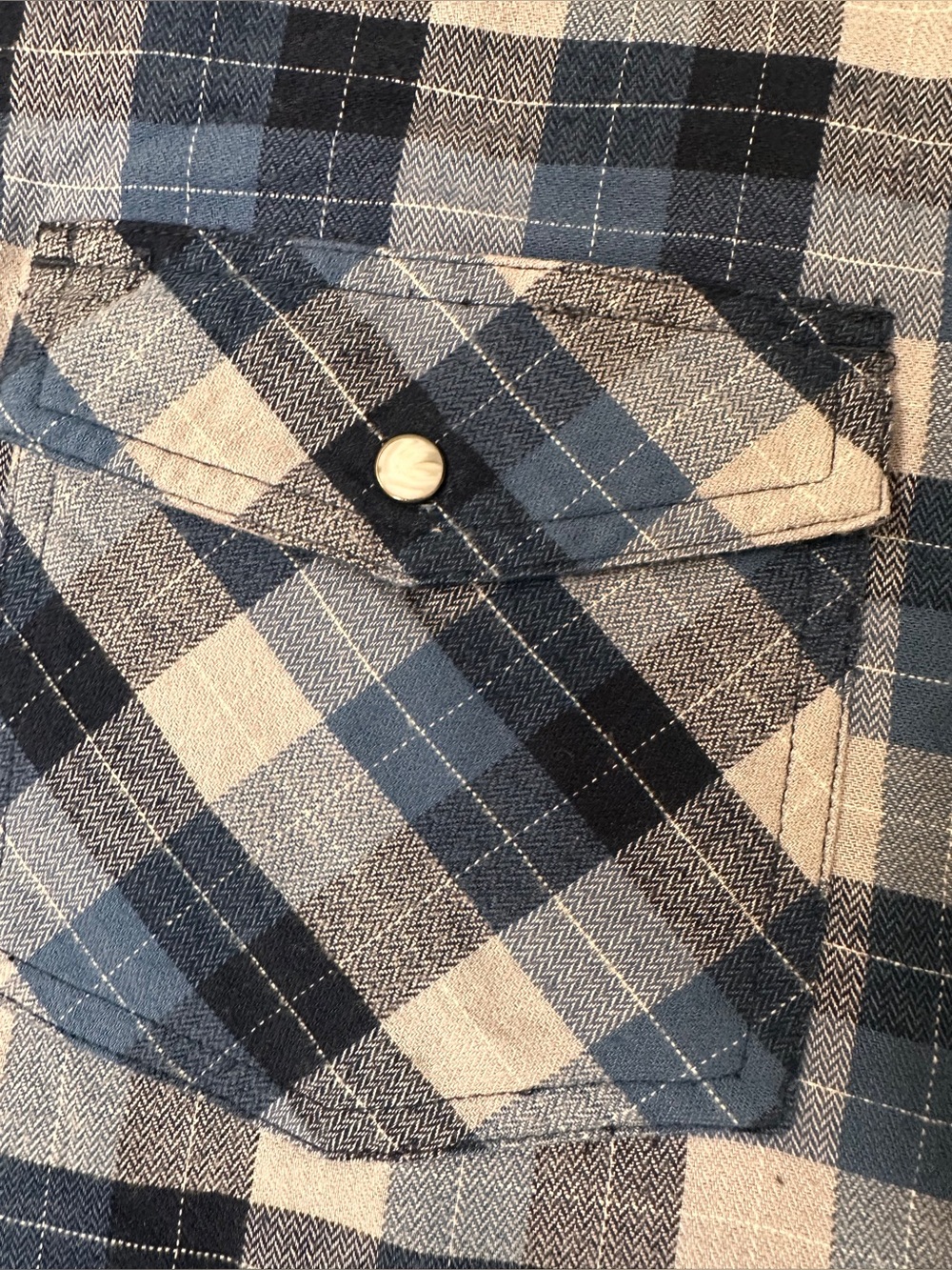 Carhartt Mens XL Tall Relaxed Fit Pearl Snap Flannel Western Button Up Shirt - Picture 6 of 8